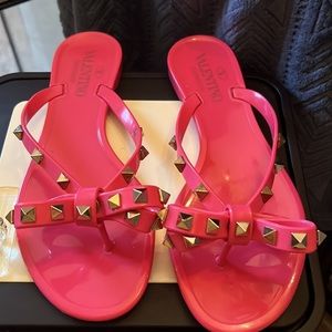 Valentino rockstud jelly sandals hot pink SIZE 36